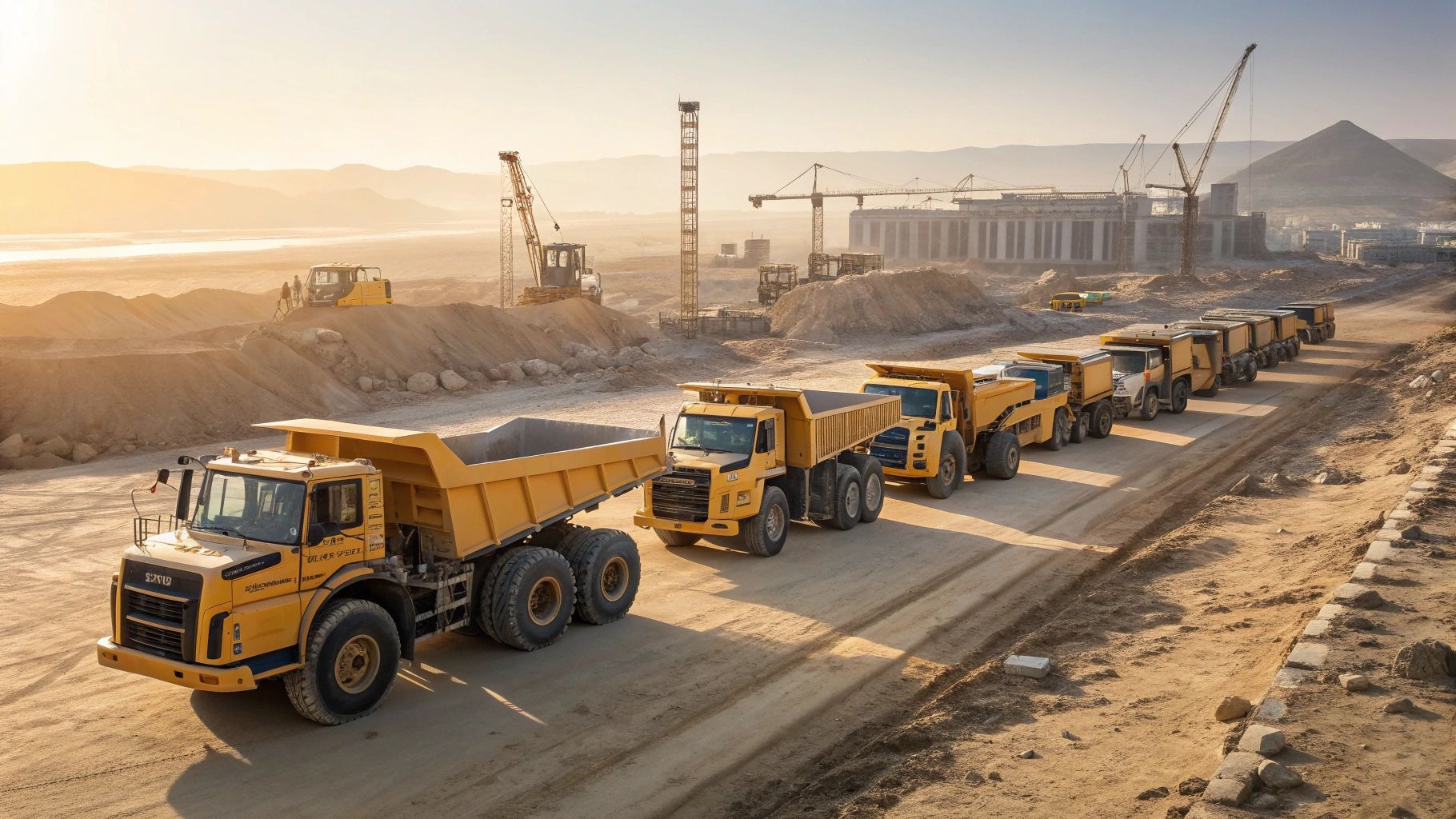 Flotte de Camions de chantier Komatsu Ammann Djibouti