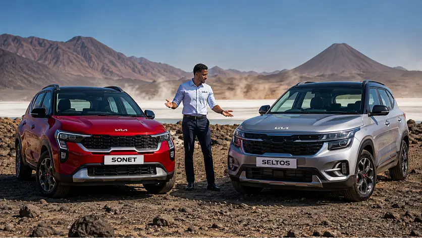 KIA Sonet vs KIA Seltos à Djibouti — comparatif des deux SUV KIA chez ACRIES concessionnaire officiel